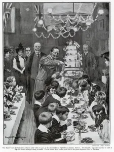 Visiting Prints: Kaiser Wilhelm II Visiting Children in a School 1907