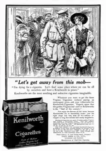 Smoke Prints: Kenilworth cigarettes advertisement, WW1