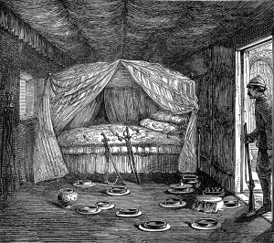 Central Prints: The King of Ashantis bed, 1874