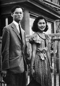 Bride Prints: King Bhumibol Adulyadej and future Queen Sirikit