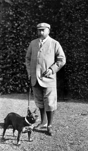 Prints of Photographic portrait of King Edward VII (1841-1910) of Great Britain and Ireland, pictured in the attire of a country gentleman, with a bulldog, date unknown November Prints: King Edward VII