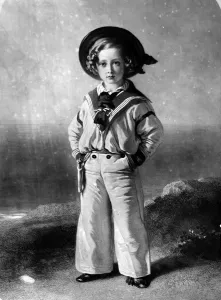 Prints of Portrait of King Edward VII (1841-1910) of Great Britain and Ireland, pictured when a little boy wearing a sailors uniform, c.1846 November Prints: King Edward VII when a boy, c. 1846