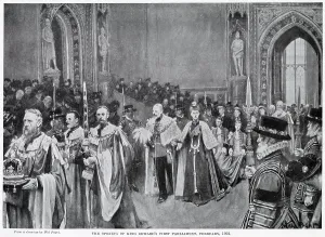 Opens Prints: King Edward's First Opening of Parliament 1901