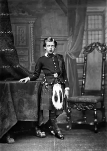 Prints of Photographic portrait of King George V of Great Britain and Northern Ireland (1865-1936), pictured in Highland attire c.1870, when he was Prince George of Wales November Prints: King George V. c. 1870