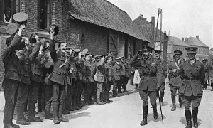 Saluting Prints: King George V cheered by troops in France, WW1