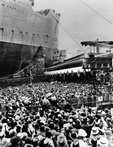 26th Prints: King George V and Queen Mary at the Launch of the Queen Mary