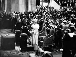 Prints of Photograph showing King George V (1865-1936) and Queen Mary (1867-1953) attending the Royal Jubilee Service at St. Pauls Cathedral, London, May 1935 November Prints: King George V and Queen Mary at St. Pauls Cathedral, 1935