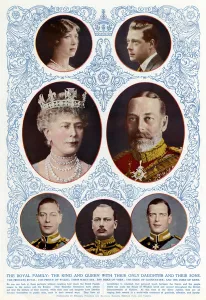 Consort Prints: King George V and Queen Mary with thier adult children