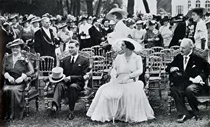 Paris Prints: King George VI and Queen Elizabeth attending a garden party alongside President Lebrun and Mme