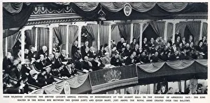 Elizabeth Prints: King George VI seated in the Royal Box between Queen Mary and Queen Elizabeth