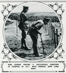 Battlefield Prints: King George visiting a battlefield cemetery