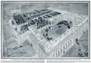 Entering Prints: Kings Fifth Court at Buckingham Palace, London