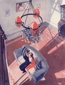 Living Prints: Kissing under the mistletoe by Vernon Ward