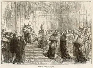 Pope Prints: Kissing the Popes foot