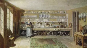 Cook Prints: A kitchen in Frances Street, London by George Scharf