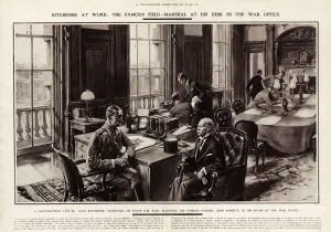 Desk Prints: Kitchener sitting his desk in the War Office