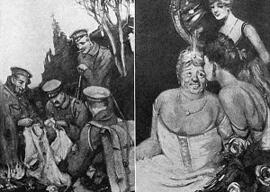 Knitting Prints: Knitting cartoon, WW1