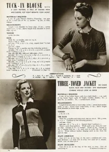 Pattern Prints: Knitting pattern 1944