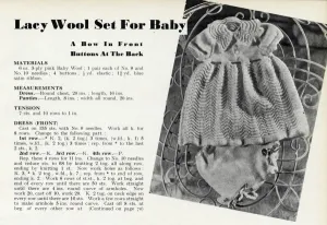 Ribbon Prints: Knitting pattern for a baby 1941