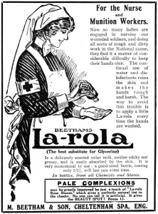 Cosmetics Prints: La-rola cream advertisement, WW1