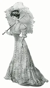 Plumes Prints: Lace frock 1906