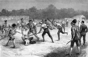 Canadians Prints: LACROSSE IN BELFAST 1876
