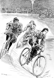 Olympia Prints: Ladies Bicycling Race, Olympia, 1896