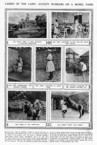 Malvern Prints: Ladies of the Land - Society Workers on a model farm, WW1