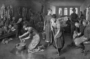 Revolution Prints: Ladies working in a Russian soldiers home under Bolsheviks
