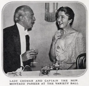 Captain Prints: Lady Cromer and Hon. Montagu Parker at the Variety Ball. Date: 1933