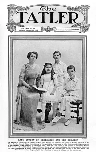 Curzon Prints: Lady Curzon of Kedleston and her children, 1917
