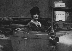 Moore Prints: Lady Drogheda in her car, 1917