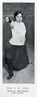 Hutton Prints: Lady Fencer Miss G M Davis - 3rd place in Hutton Cup Contest
