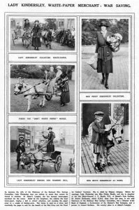Carts Prints: Lady Kindersley as a waste paper merchant, WW1