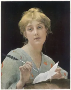 Fin D Prints: Lady with Quill Pen