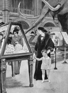 Museums Prints: Lady Scott with her son Peter at Natural History Museum