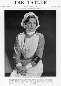 Activities Prints: Lady Willoughby de Broke in a nurses uniform