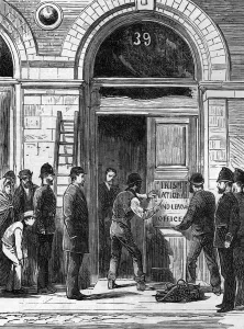 Plate Prints: Land League Office name plate removed, 1881