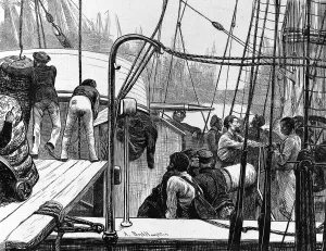 Dock Prints: Landing Cotton at Liverpool, 1875