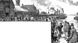 Liverpool Prints: The Landing Stage at Liverpool Docks, 1884