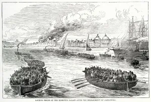 Egypt Prints: Landing troops at the Khedive?s palace at Alexandria