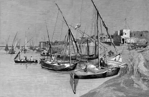 Luxor Prints: Lanteen-rigged Dhows, Luxor, Egypt, 1884