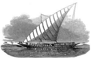 1853 Prints: Large Lanteen-Rigged Dhow on the Nile, 1853