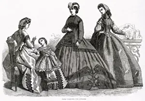 Paris Prints: The latest fashion of Autumn, with darker silks of colour in their dresses