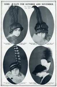 Ribbon Prints: Latest fashionable autumn hats 1913
