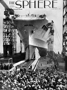 13th Prints: Launch of HMS Ark Royal, Birkenhead, 1937
