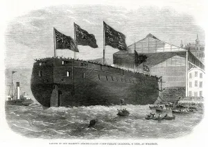Woolwich Prints: Launch of HMS Caledonia 1862