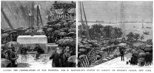 Laying Prints: Laying the cornerstone for the Statue of Liberty