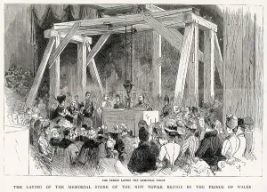 June Prints: Laying the Foundation Stone of the New Tower Bridge 1886