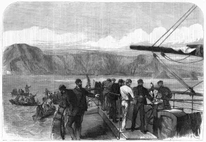 Laying Prints: Laying the shore end of the Atlantic telegraph cable
